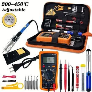 Electronic Repair Kit Adjustable Soldering Station Digitial Multi Meter NEW